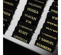 Gold Foil Catholic Bible Tabs - Laminated Large Print Index Labels, Complete 73+17 Catholic Books Tabs for Easy Bible Study,Black