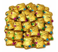 Gold Foil Chocolate Easter Bunnies Bulk Pack - Milk Chocolate Bunny Shapes, Individually Wrapped, Ideal for Easter Egg Hunts, Party Favours & Gifting- 25 Pcs