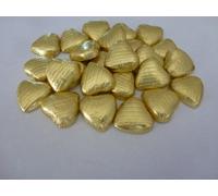 GOLD FOIL CHOCOLATE LOVE HEARTS WEDDING FAVOURS X40
