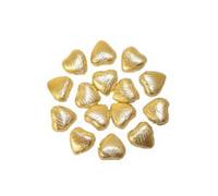 Gold Foil Covered Chocolate Hearts x 50