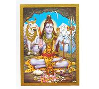 Gold Foil Embossed Hindu God Lord Shiva Shrine Picture