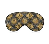 Gold Foil Evil Eye Sleep Mask Soft Blackout Eye Mask Eye Shade Cover with Adjustable Strap for Men Women