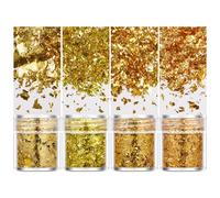 Gold Foil Flakes for Nail Art and Resin Dazzling Foil Paper Sparkling Gold Silver Flakes for Craft Enthusiasts Sparkling Nail Embellishments