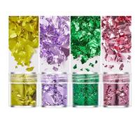 Gold Foil Flakes for Nail Art and Resin Dazzling Foil Paper Sparkling Gold Silver Flakes for Craft Enthusiasts Sparkling Nail Embellishments