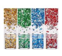Gold Foil Flakes for Nail Art and Resin Dazzling Foil Paper Sparkling Gold Silver Flakes for Craft Enthusiasts