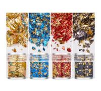 Gold Foil Flakes for Nail Art and Resin Dazzling Foil Paper Sparkling Gold Silver Flakes for Craft Enthusiasts Sparkling Nail Embellishments