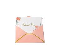 Gold Foil Folded Greeting Cards Fresh Flower Wedding Invitation Cards Blessing Message Color Printed Envelopes(Orange- Set B,12pcs)