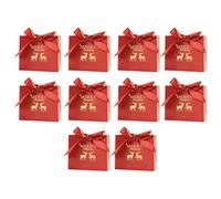 Gold Foil Holiday Candy Box with Ribbon Closure Christmas Party Treat Box Chocolate Candy Holder Bag for Gift Wrapping Christmas Ribbon Hot Stamping Box Box Paper Bag