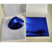 Gold Foil Leaf 7 Colors 100 or 700 Sheets Metal Leaf Foil for Arts Decoration,DIY Crafts,Paintings,Nails,Furniture Decoration,3.15 by 3.15 Inches Gold Leaf Sheets (Blue 100 Sheets)