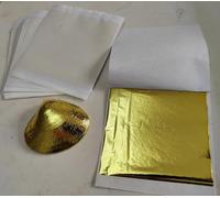 Gold Foil Leaf 7 Colors 100 or 700 Sheets Metal Leaf Foil for Arts Decoration,DIY Crafts,Paintings,Nails,Furniture Decoration,3.15 by 3.15 Inches Gold Leaf Sheets (Yellow 100 Sheets)