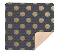 Gold-foil Luxe Dots Cute Foldable Baby Gym & Activity Mat for Indoor Outdoor Portable Infant Play Activity Mat for Baby Kids Toddlers Infants, 50'' x 50''