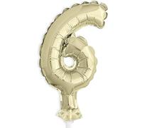 Gold Foil Number 6 Balloon Cake Topper (12cm) - Perfect for Birthdays, Anniversaries, & Milestone Events - 1 Pc