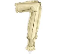 Gold Foil Number 7 Balloon Cake Topper (12cm) - Perfect for Birthdays, Anniversaries, & Milestone Events - 1 Pc