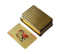 Gold Foil Poker Cards - Waterproof Tabletop Game, PVC Playing Deck | Bulk Wholesale Thickened Luxury Table Items, Premium Fold Resistant Leisure Gathering Accessory For Festive Party Fun