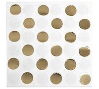 Gold Foil-Stamped Dots Beverage Napkins (12cm) Pack of 16 - Perfect for Parties & Events