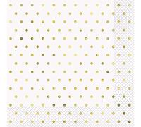 Gold Foil-Stamped Dots Luncheon Napkins (16cm) Pack of 16 - Perfect for Parties & Events