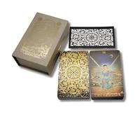 Gold Foil Tarot Cards Deck • Antique Style PVC Waterproof 78-Card Waite Set • Premium Gift Box + English Guidebook • For Divination, Spiritual Reading & Tarot Collectors