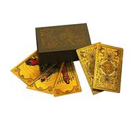 Gold foil Tarot Cards Deck with Paper Guidebook Back Sun Style 78Pcs Fate Forecasting Game Rider Cards for Beginners Expert Readers