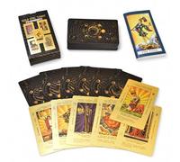Gold Foil Tarot Cards with Guidebook, Waterproof PET Beginner Deck