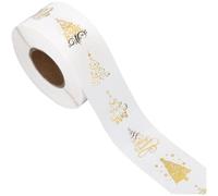 Gold Foil Xmas Sealing Labels 500pcs Transparent Tree Design