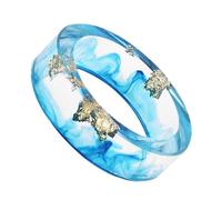 Gold Foilings, Gold Foil Epoxy Resin Ring - Transparent Resin Band Ring with Gold Foil Inside,Knuckle Jewelry Ornaments, Stylish Wearing Accessories for Women, H, Resin, Unisex