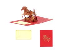 Gold Foils Embossed Horse Year New Year Card for 2026 Celebration Greeting Card with Envelope for Friend Festival Greeting Card