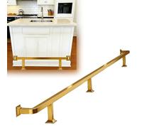 Gold Foot Rest for Kitchen Island 6.6 7.2 7.9 8.2 8.4 8.5 9.2 9.8 ft, Small Bar Foot Rail Kit for Home Pub/Restaurant, Undercounter Footrest Pole(7.4ft/226cm)