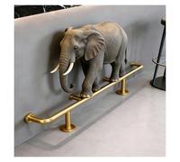 Gold Footrest Rail System Heavy Duty Stainless Steel, Modular Bar Foot Rail Pipe Railing for Kitchen Island/Basement Pub, 5m 4m 3m 2m 1m(L 120cm/3.9ft)