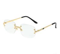 Gold for frameless Sunglasses Square UV400 Metal Gold for frameless | Sl or frameless metal build, lightweight comfort, modern square shape, gold finish, UV400 eye shield