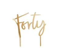 Gold 'Forty' Acrylic Cake Topper