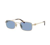 Gold Frame Blue Lens Sunglasses - female - Miu Miu - Sunglasses - Yellow - 52 MM - Accessories 52 MM