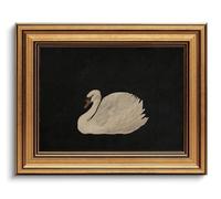 Gold Framed Wall Art Vintage Cnavas Wall Art Grace Swan Rustic Animal Artwork Prints Picture for Living Room Bedroom Farmhouse Bathroom Office Decor, 8x10