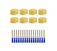 Gold Frameless Mirror Mounting Hardware Kit Adjustable Mirror Holder Clips for 3-5mm Thick Glass, Mirror Mounting Brackets with Screws and Anchors Glass Clips Clamps for Mirror Hanging Kit (8 Pack)