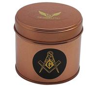 Gold Freemason Pocket Watch and Chain in Metal Case Masonic Gifts