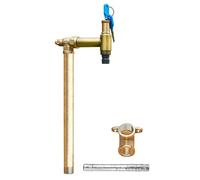 Gold Freestanding Garden Water Column - 60cm/24in Antifreeze Cylindrical Design with Locking Faucet, Perfect for Outdoor Use and Winter Protection