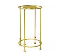 Gold Freestanding Round Garment Display Rack - Commercial Clothing Hanging Stand Floor-Standing Multi-Purpose Metal Shelf for Stylish Clothes Storage