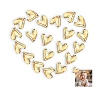 Gold Fridge Magnets,20Pcs Electroplate Cute Love Heart Magnet Set,2cm Small Magnets for Whiteboard Calendars Notice Board Home Funny Kitchen Refrigerator Stickers Decoration (Gold)