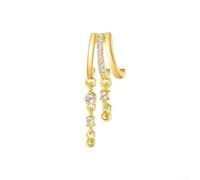 Gold Fringe Drop Earrings with Sparkling Rhinestones | Unique irregular shape, sparkling rhinestone accents, lightweight zinc alloy, chic fringe movement, gold finish