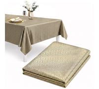 Geezy Rectangle Table Cloth 145X250Cm Gold Metallic Pattern Table Cover Dining Parties