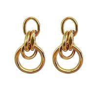 Gold Geometric Statement Earrings for Women Chunky Gold Geometric Knot Stud Earrings Large Geometric Dangle Drop Earrings Chunky Twisted Hoop Earrings Gold Knot Link Drop Dangle Earrings Jewelry for