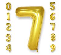 Gold Giant Number 7 Balloons: 40 Inch Large Foil Number Balloons Golden Big Helium Balloon for 7th Birthday Party Baby Shower Decorations