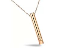 (Gold) Gift Stress Relief Mindful Breathing Necklace Meditation Relaxation Pendant