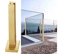 Gold Glass Railing for Balcony & PatioStainless Steel Clamp Kit for Interior/Exterior Safety GuardrailElegant Mid Post Design Durable & Stylish Fence Solution