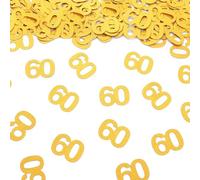 Gold Glitter 60th Bithday Confetti - Number 60 for Birthday, Anniversary Table Confetti Party Supplies, 60 Fabulous Decoration