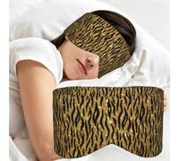 Gold Glitter Animal Print, Sleep Mask for Home Travel, Full Eye Covers Light Blocking Eye Mask Sleep Eye and Ear Muffs