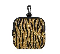Gold Glitter Animal Print, Square Zipper Storage Bag, Neoprene Coin Purse, Small Wallets, Change Pouch, Change Purse