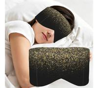 Gold Glitter Black Cool Modern, Sleep Mask for Home Travel, Full Eye Covers Light Blocking Eye Mask Sleep Eye and Ear Muffs