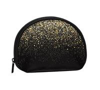 Gold Glitter Black Cool ModernSmall Makeup Sanitary Napkin Storage Bag,Women's Cosmetic Coin Purse