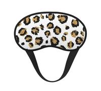 Gold Glitter Black Leopard Animal Print, Full Eye Covers Light Blocking Eye Masks Blackout Sleep Eye Muffs