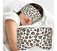 Gold Glitter Black Leopard Animal Print, Sleep Mask for Home Travel, Full Eye Covers Light Blocking Eye Mask Sleep Eye and Ear Muffs